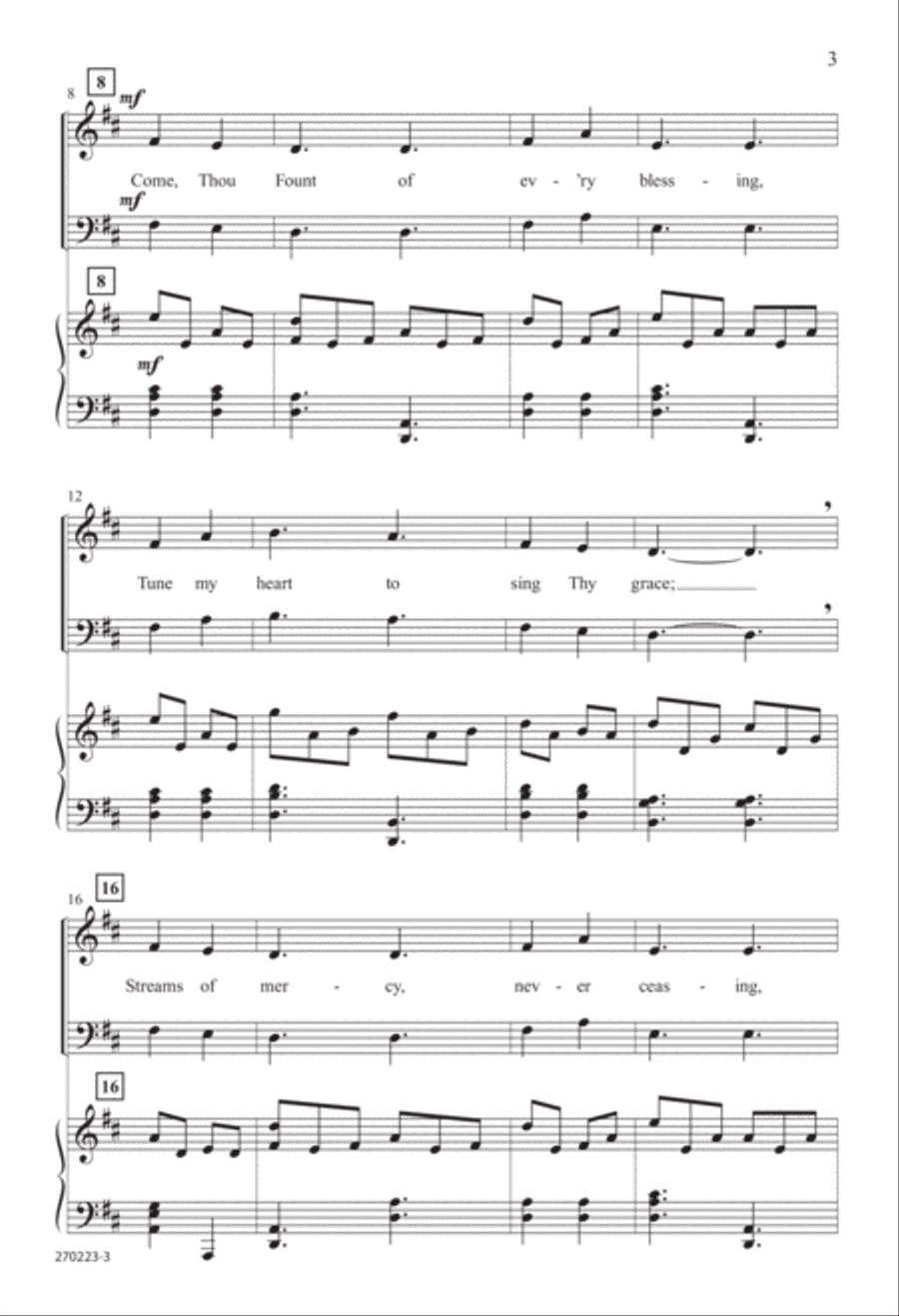 Come, Thou Fount of Every Blessing (Digital Download) 4-Part scores gallery preview page 3