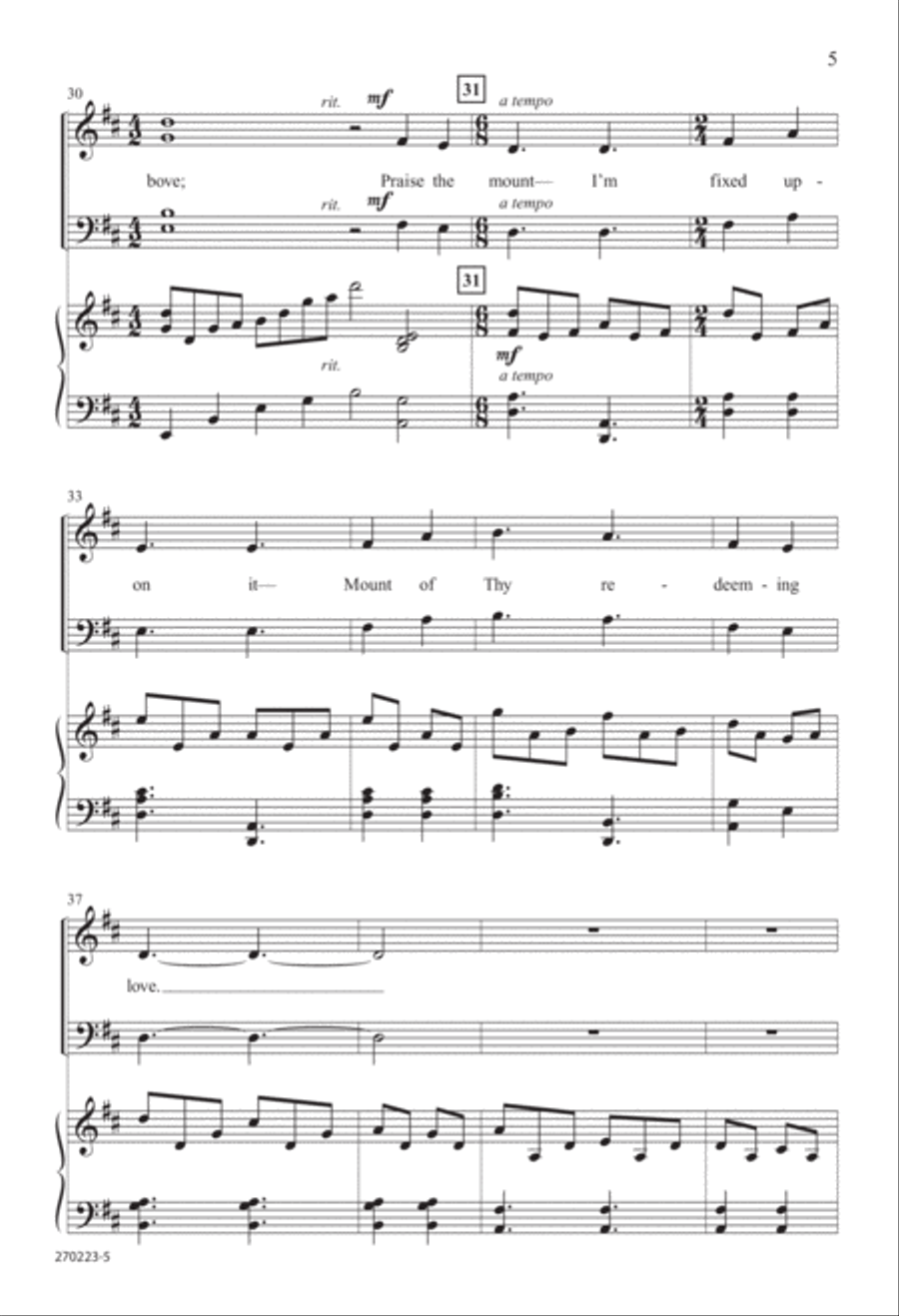 Come, Thou Fount of Every Blessing (Digital Download) 4-Part scores gallery preview page 5