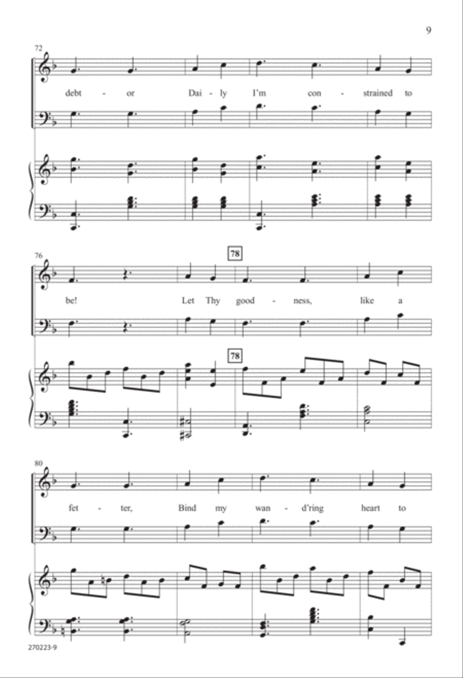 Come, Thou Fount of Every Blessing (Digital Download) 4-Part scores gallery preview page 9