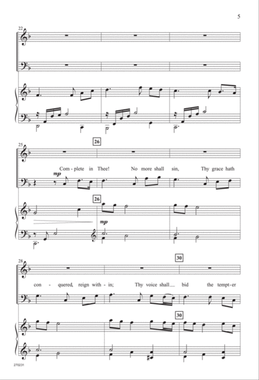 Complete in Thee (Digital Download) 4-Part scores gallery preview page 5