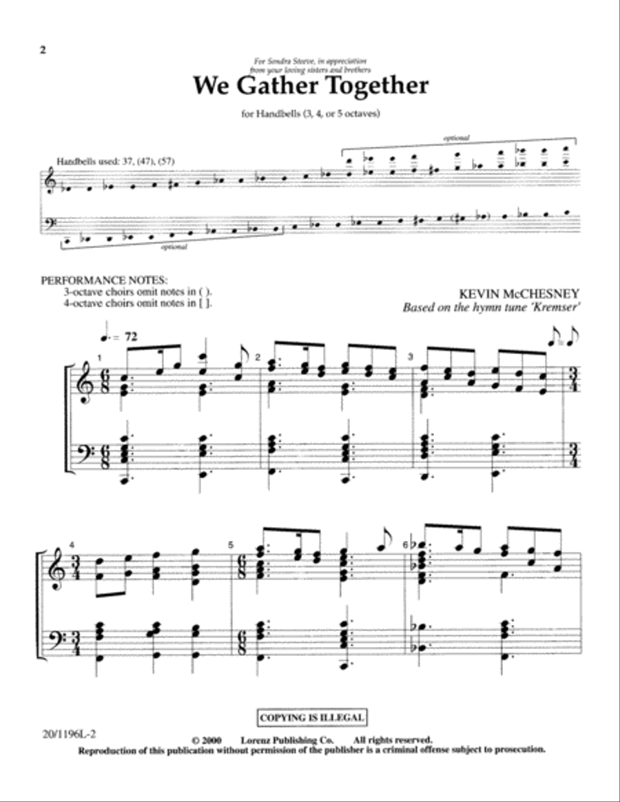 We Gather Together (Digital Download) 5-Octaves scores gallery preview page 2