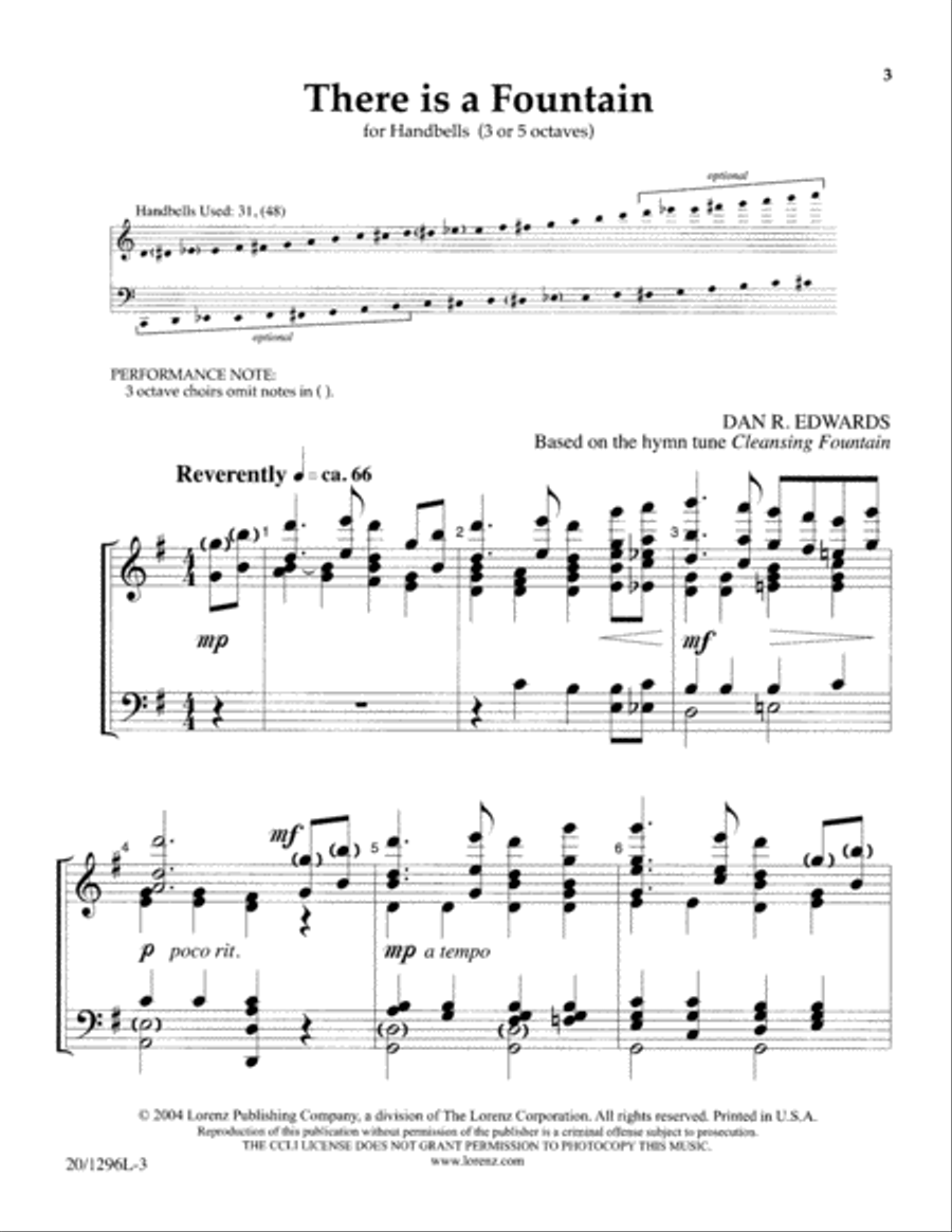 There is a Fountain (Digital Download) 5-Octaves scores gallery preview page 3