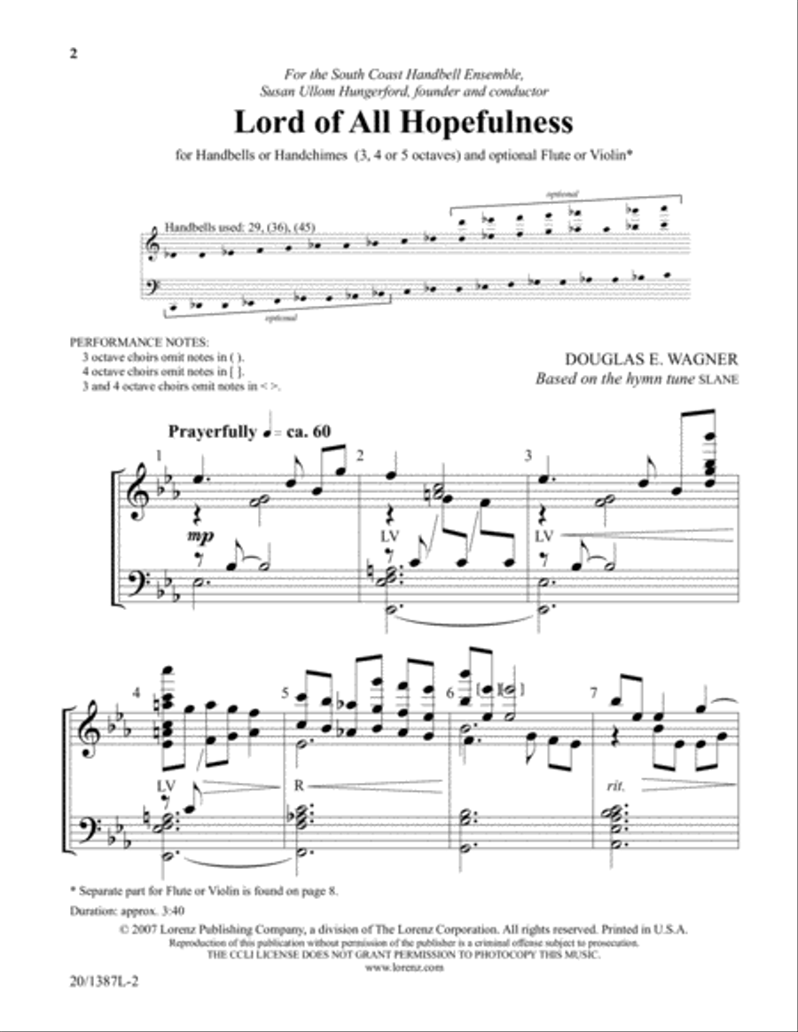Lord of All Hopefulness (Digital Download) 5-Octaves scores gallery preview page 2
