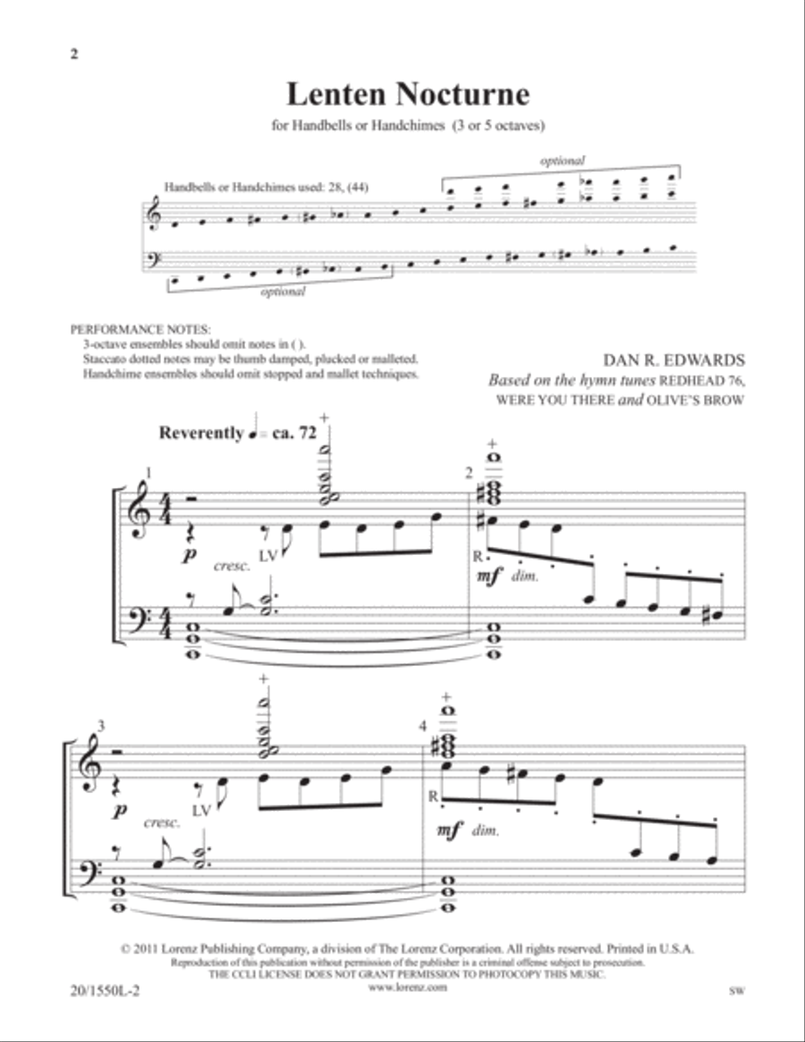 Lenten Nocturne (Digital Download) 3-Octaves scores gallery preview page 1