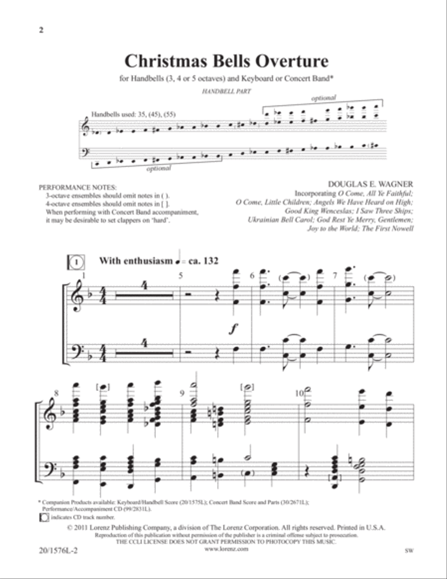 Christmas Bells Overture - HB Part (Digital Download) 5-Octaves scores gallery preview page 1
