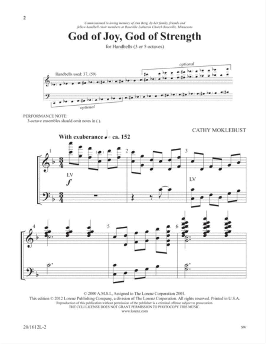 God of Joy, God of Strength (Digital Download) 3-Octaves scores gallery preview page 1
