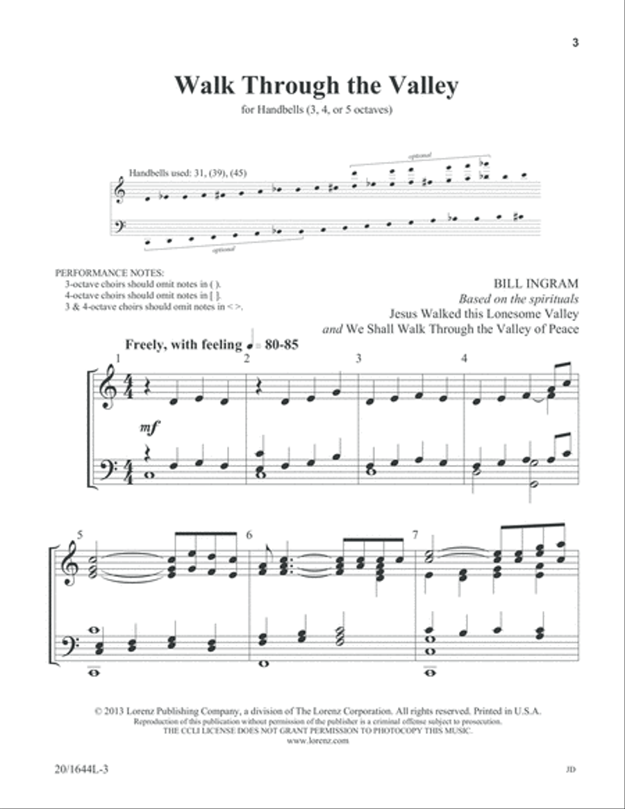 Walk Through the Valley (Digital Download) 5-Octaves scores gallery preview page 3