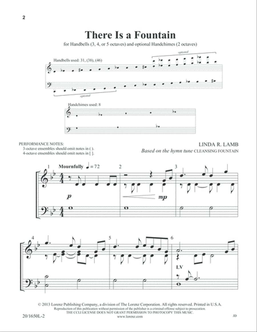 There Is a Fountain (Digital Download) 5-Octaves scores gallery preview page 2