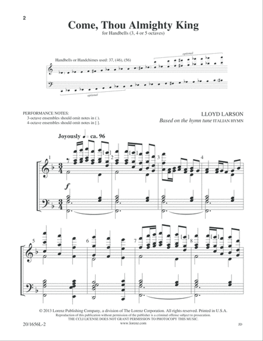 Come, Thou Almighty King (Digital Download) 5-Octaves scores gallery preview page 2