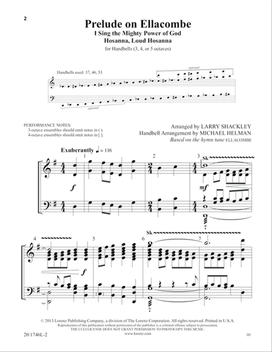 Prelude on Ellacombe (Digital Download) 5-Octaves scores gallery preview page 2