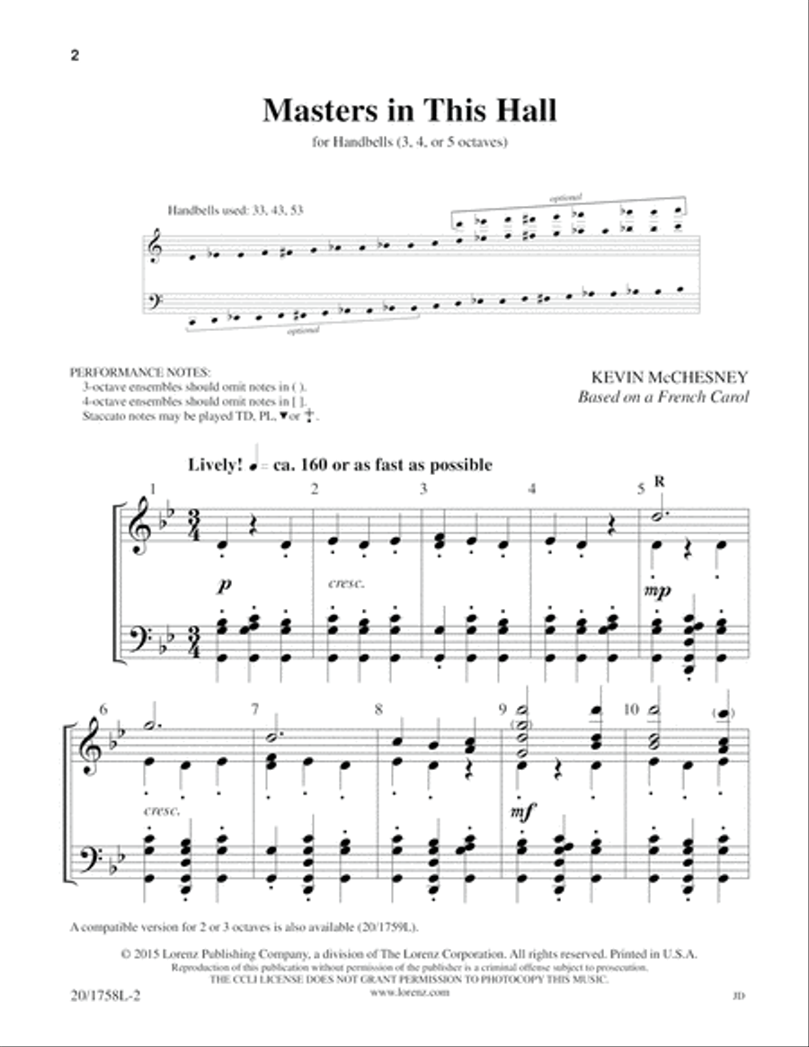 Masters In This Hall (Digital Download) 5-Octaves scores gallery preview page 2