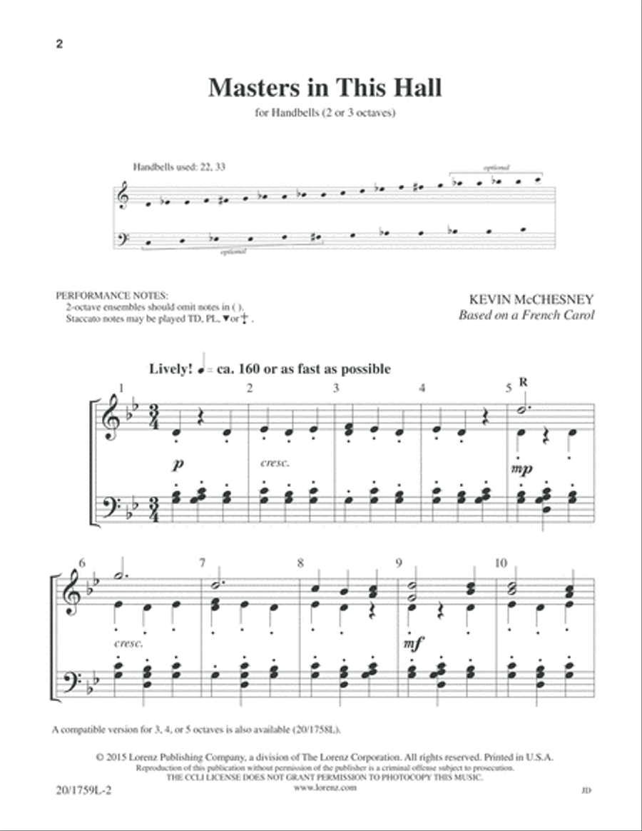 Masters In This Hall (Digital Download) 3-Octaves scores gallery preview page 2