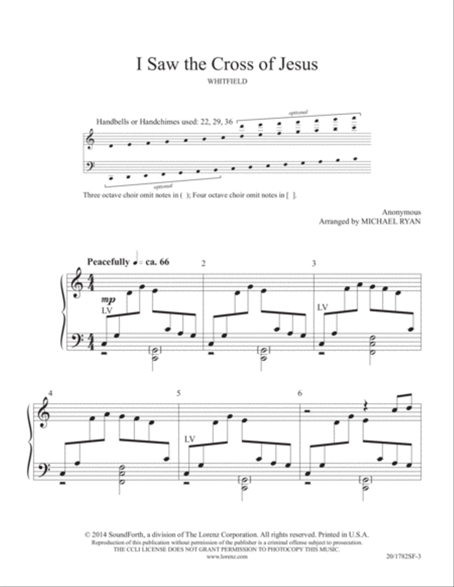 I Saw the Cross of Jesus (Digital Download) 5-Octaves scores gallery preview page 3