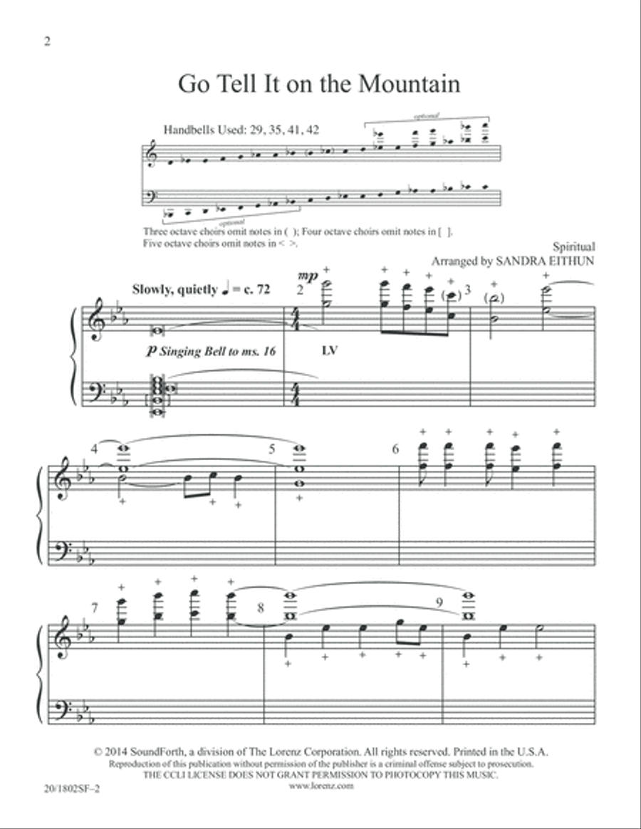Go Tell It on the Mountain (Digital Download) 5-Octaves scores gallery preview page 2