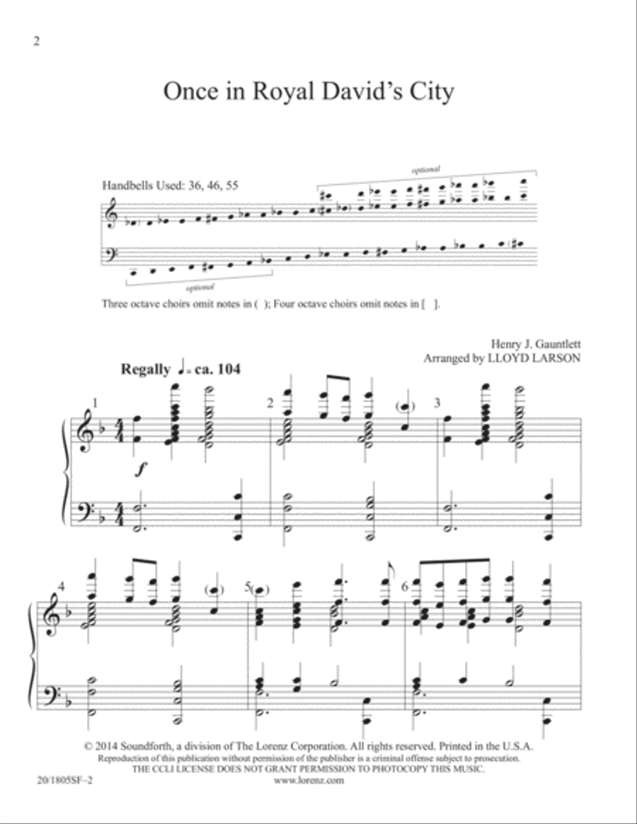 Once in Royal David's City (Digital Download) 5-Octaves scores gallery preview page 2