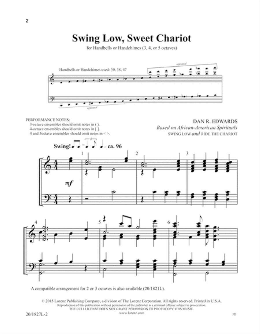 Swing Low, Sweet Chariot (Digital Download) 5-Octaves scores gallery preview page 2