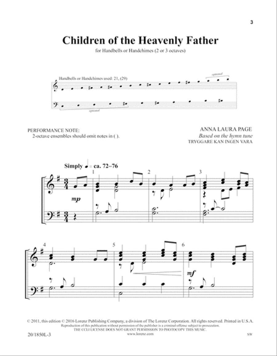 Children of the Heavenly Father (Digital Download) 3-Octaves scores gallery preview page 3