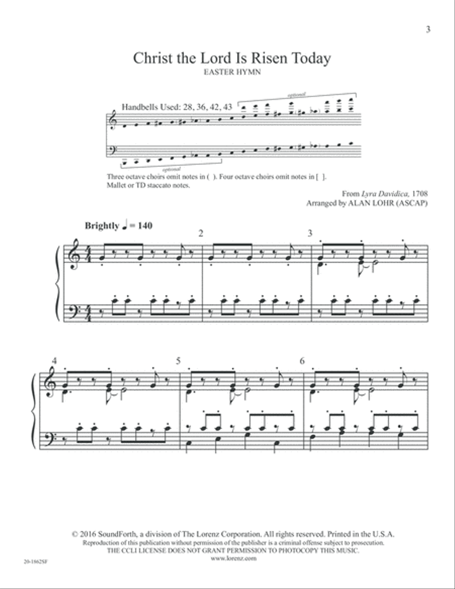 Christ the Lord Is Risen Today (Digital Download) 5-Octaves scores gallery preview page 3