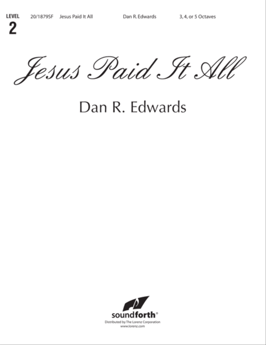 Jesus Paid It All (Digital Download) 5-Octaves scores gallery preview page 1