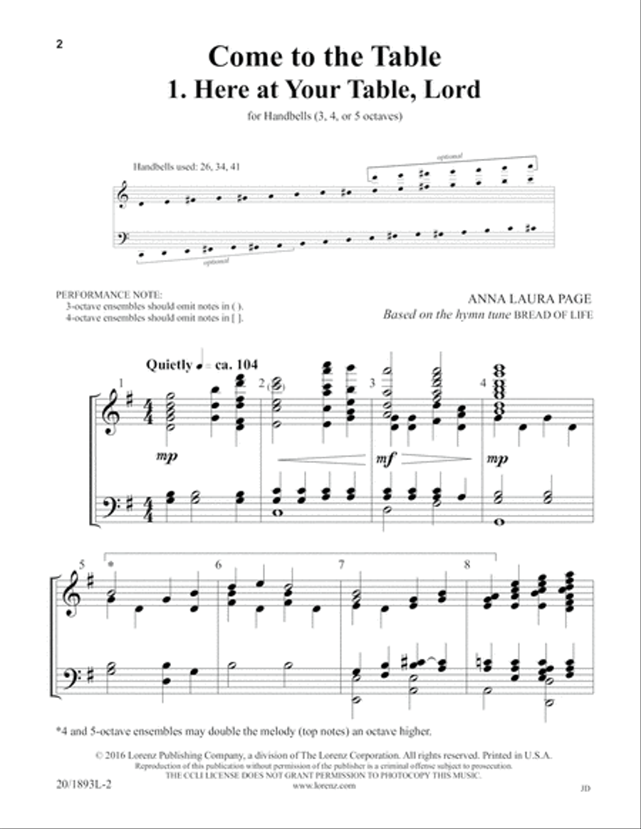 Come to the Table (Digital Download) 5-Octaves scores gallery preview page 2