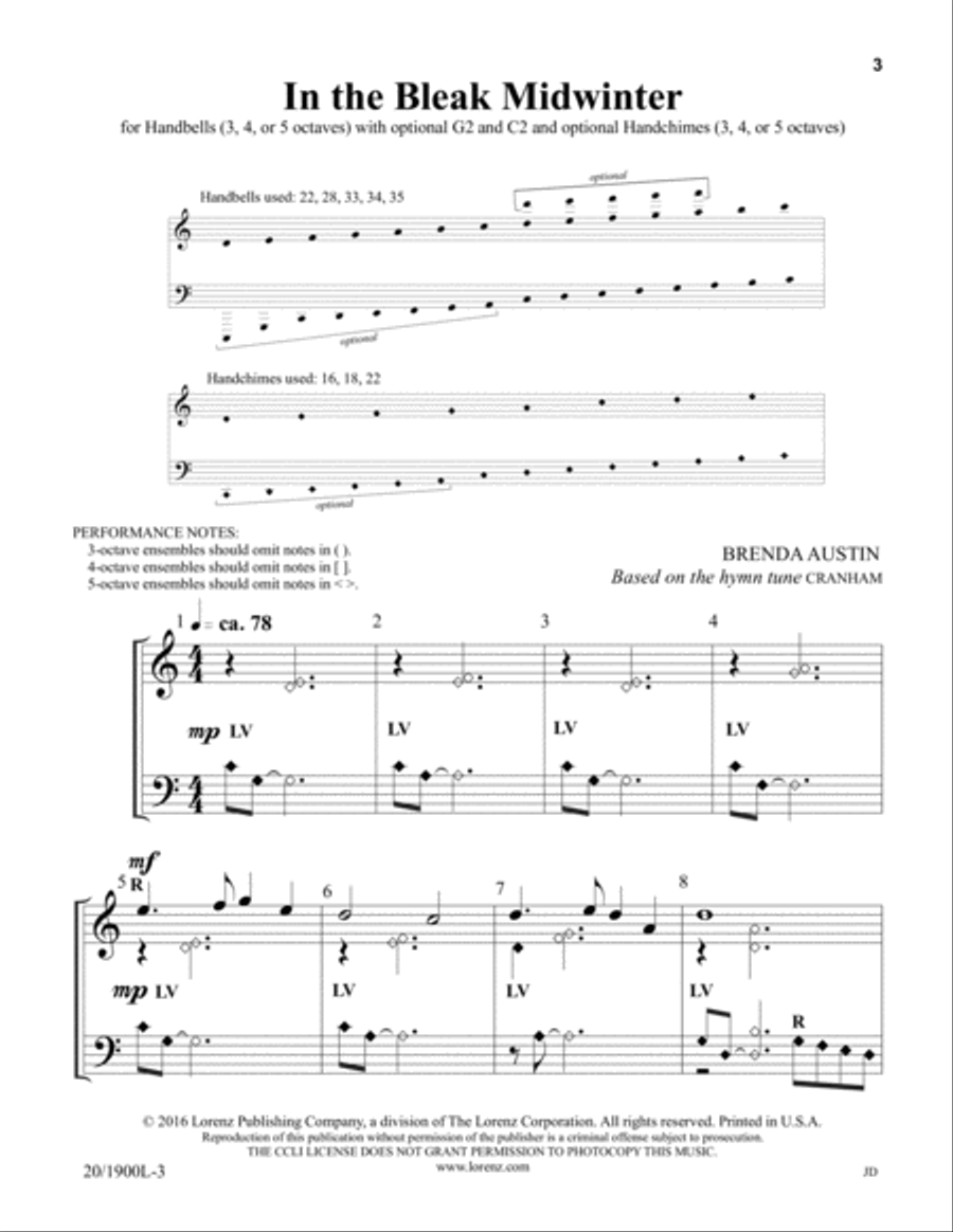 In the Bleak Midwinter (Digital Download) 5-Octaves scores gallery preview page 3