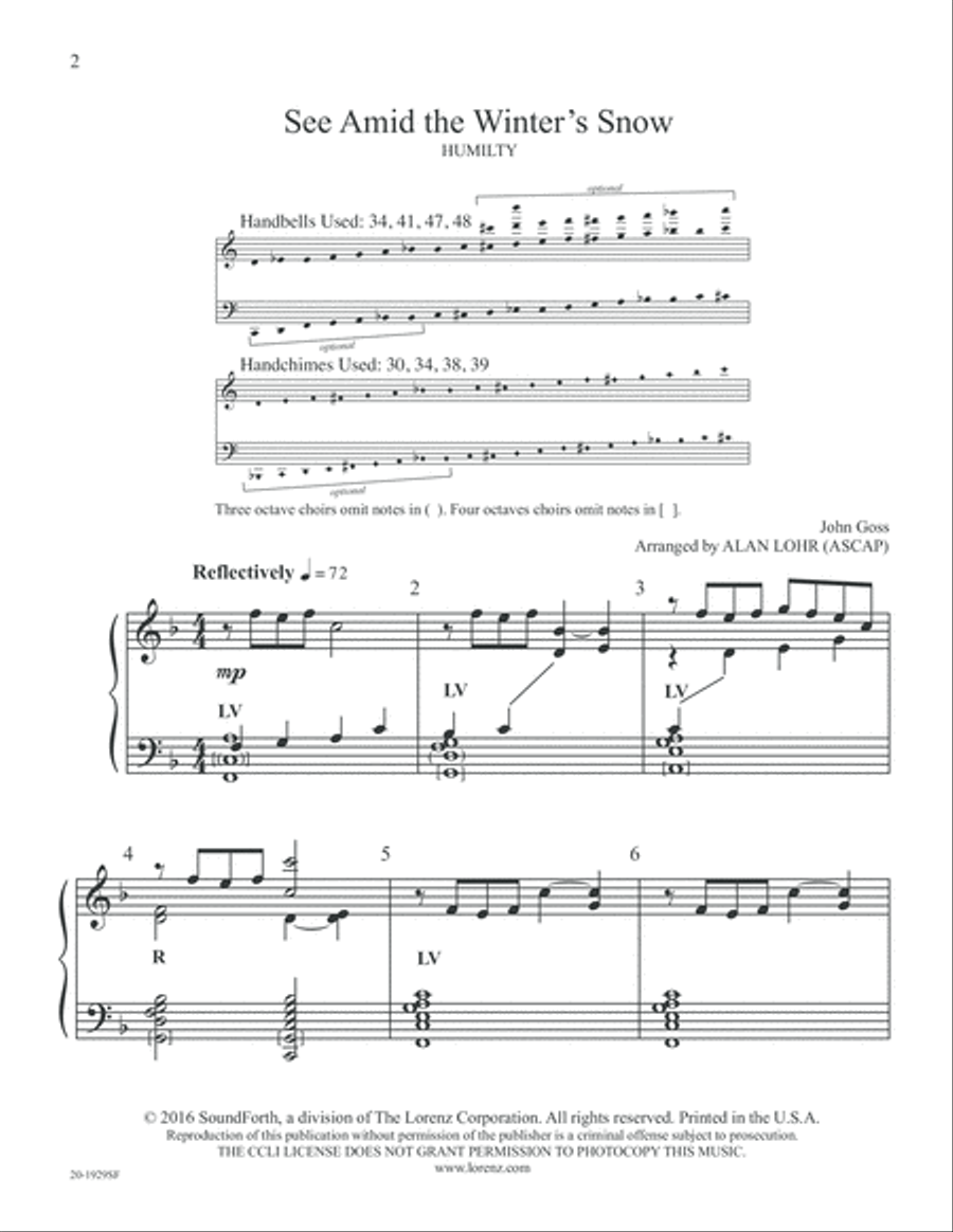 See Amid the Winter's Snow (Digital Download) 5-Octaves scores gallery preview page 2