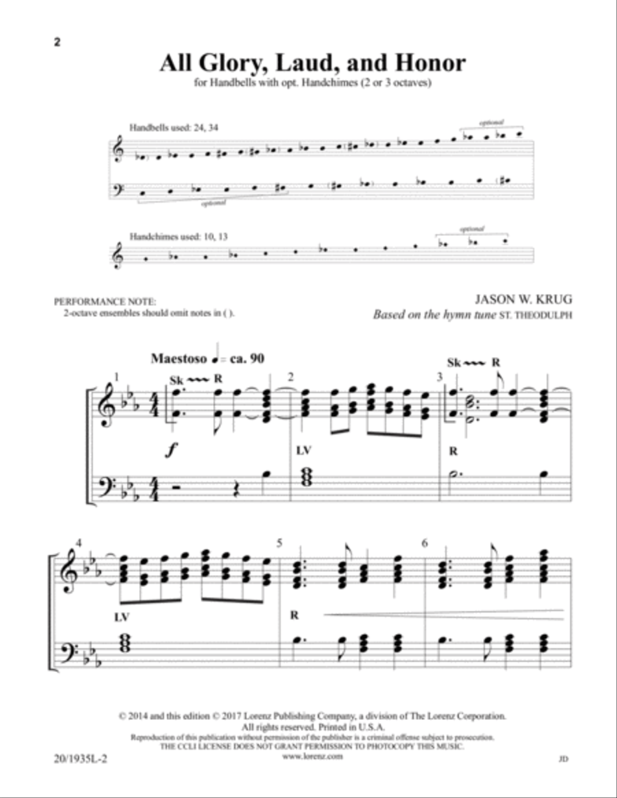 All Glory, Laud, and Honor (Digital Download) 3-Octaves scores gallery preview page 2