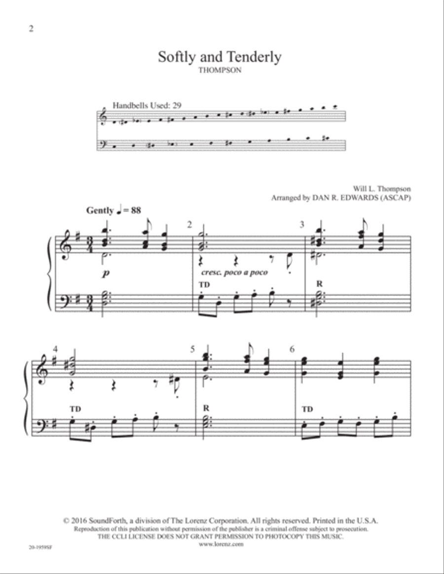 Softly and Tenderly (Digital Download) 3-Octaves scores gallery preview page 2