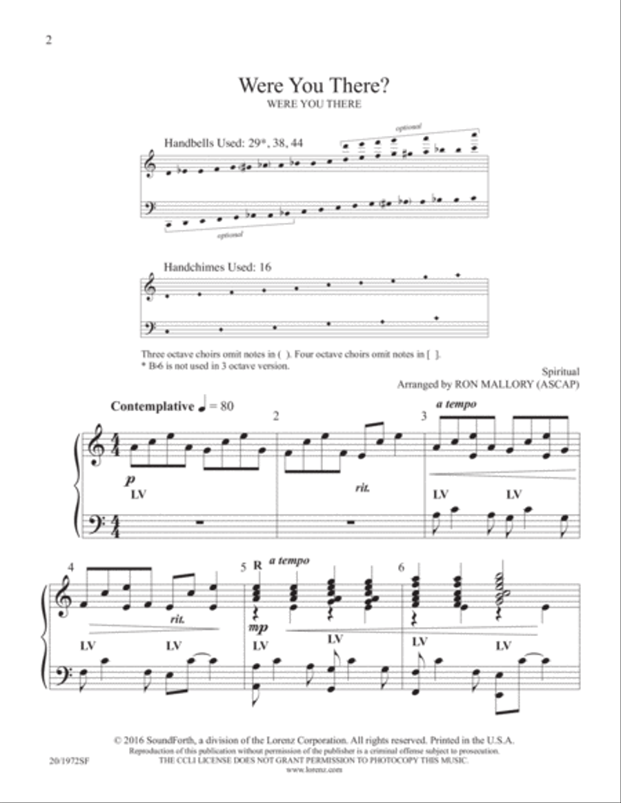 Were You There? (Digital Download) 5-Octaves scores gallery preview page 2