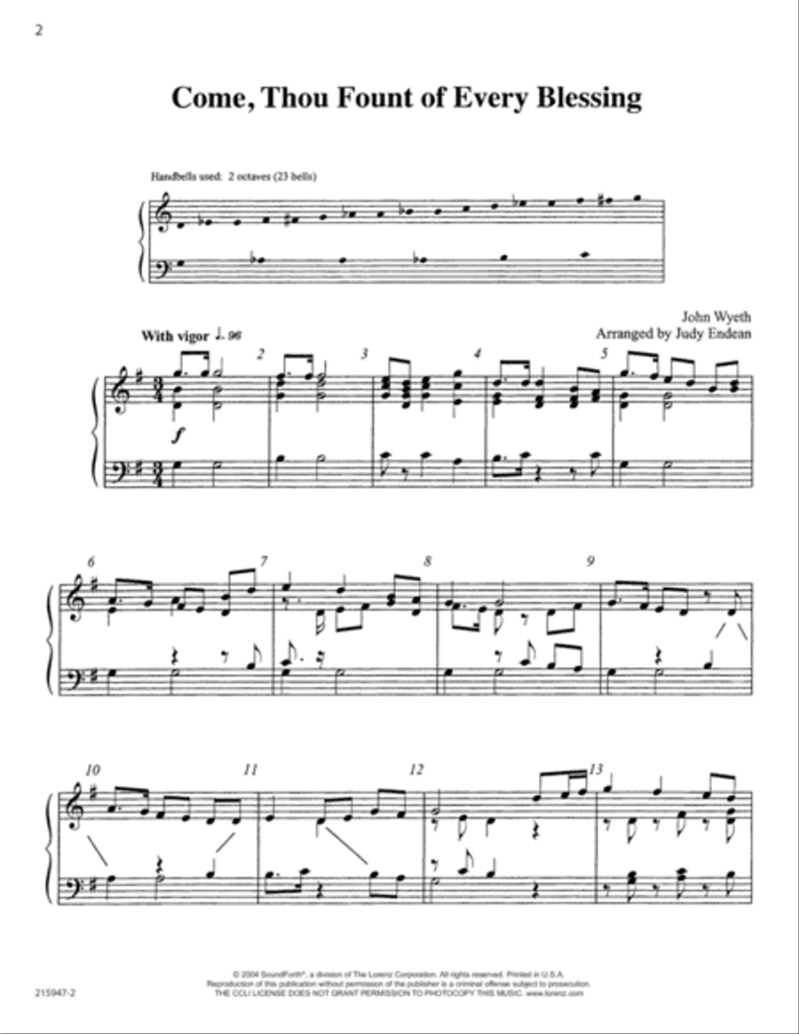 Come, Thou Fount of Every Blessing (Digital Download) 2-Octaves scores gallery preview page 2