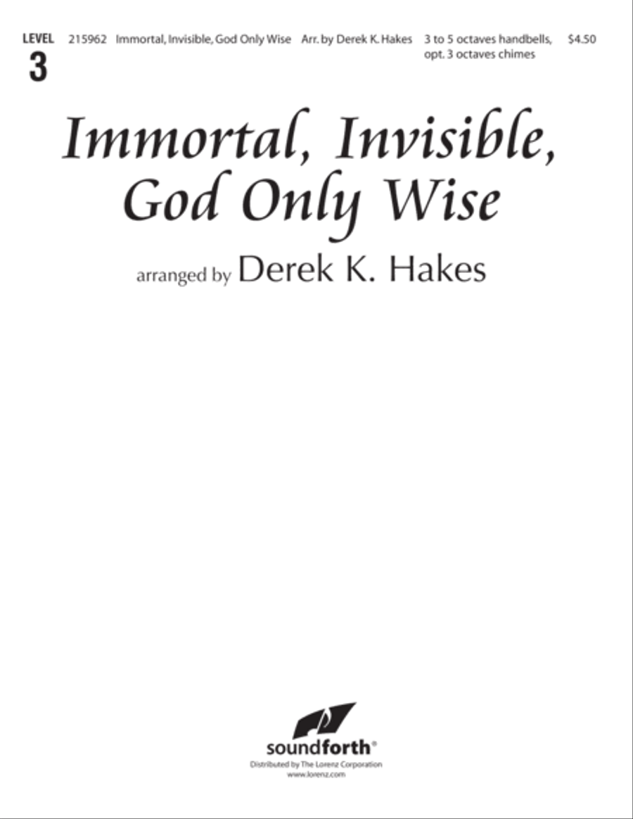 Immortal, Invisible, God Only Wise (Digital Download) 5-Octaves scores gallery preview page 1