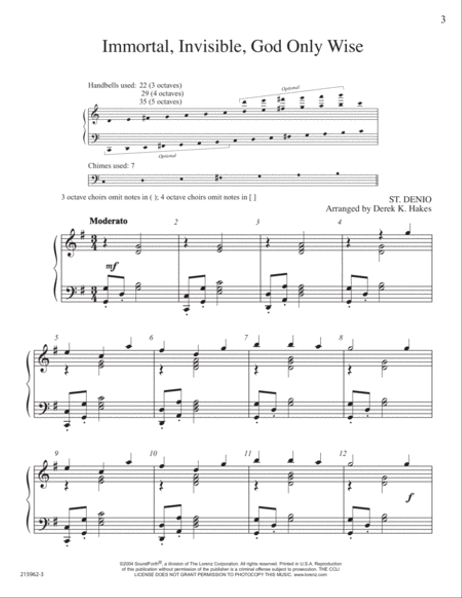 Immortal, Invisible, God Only Wise (Digital Download) 5-Octaves scores gallery preview page 3