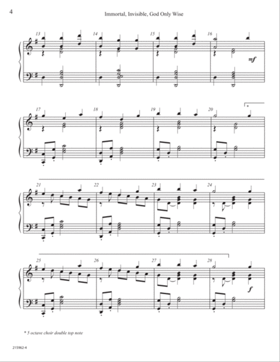 Immortal, Invisible, God Only Wise (Digital Download) 5-Octaves scores gallery preview page 4