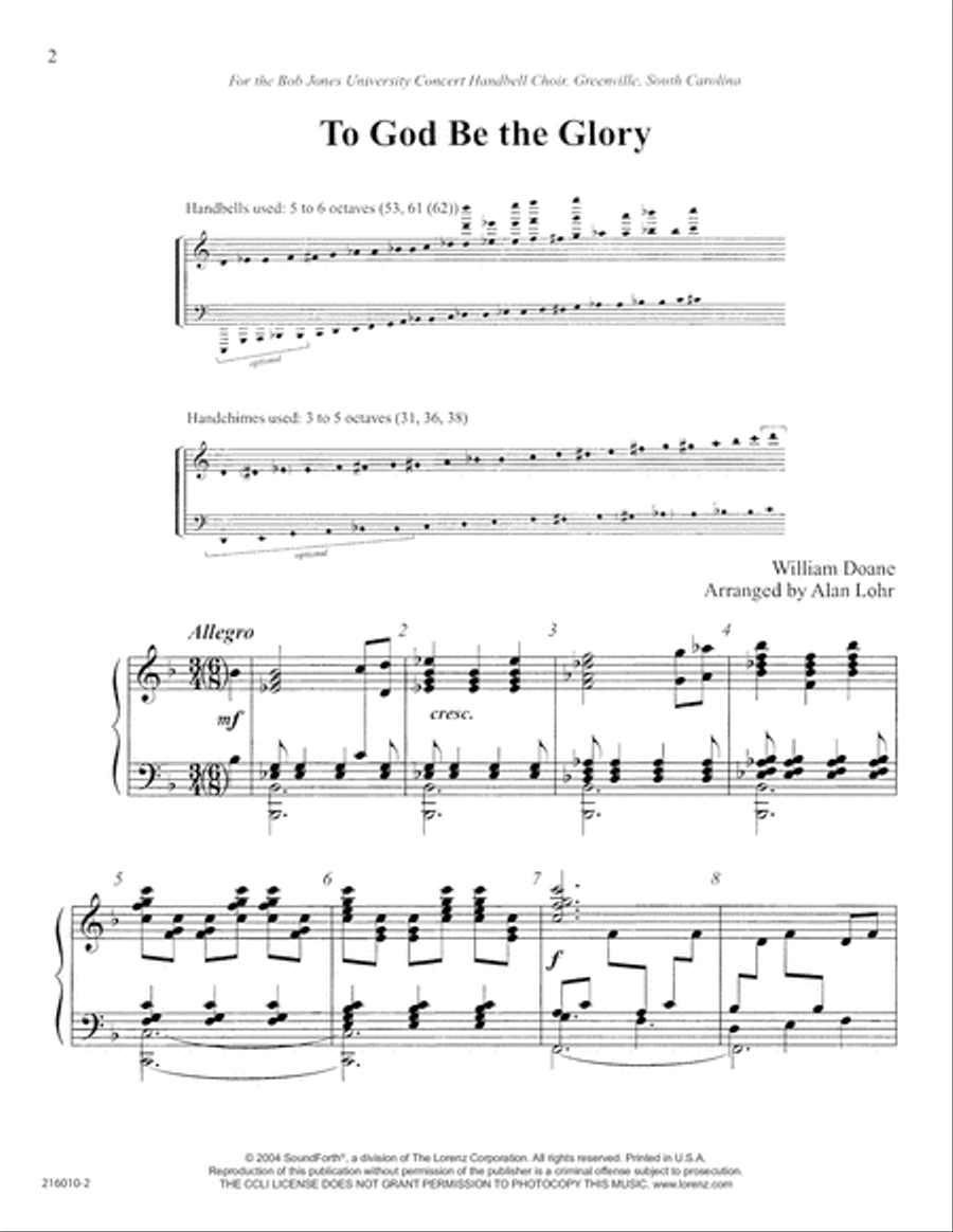 To God Be the Glory To God Be the Glory 5-Octaves scores gallery preview page 2