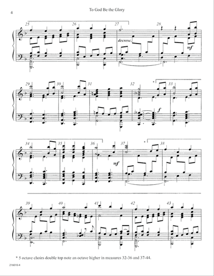 To God Be the Glory To God Be the Glory 5-Octaves scores gallery preview page 4