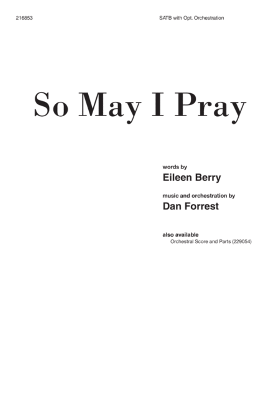 So May I Pray (Digital Download) 4-Part scores gallery preview page 1