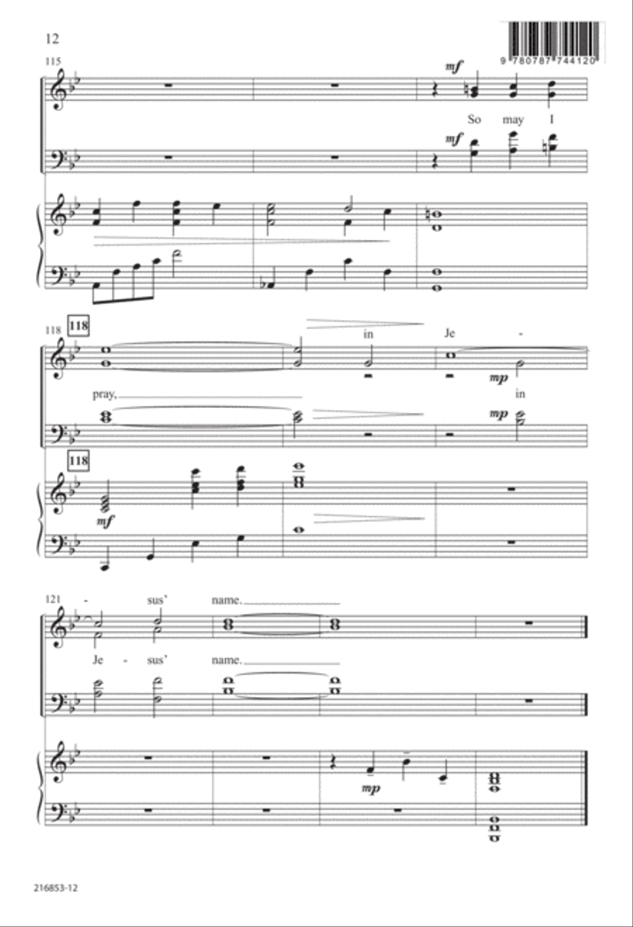 So May I Pray (Digital Download) 4-Part scores gallery preview page 12