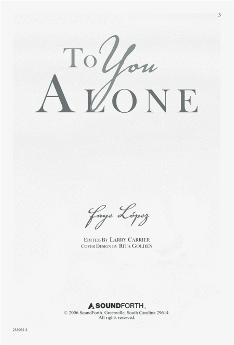 To You Alone (Digital Download) 4-Part scores gallery preview page 3