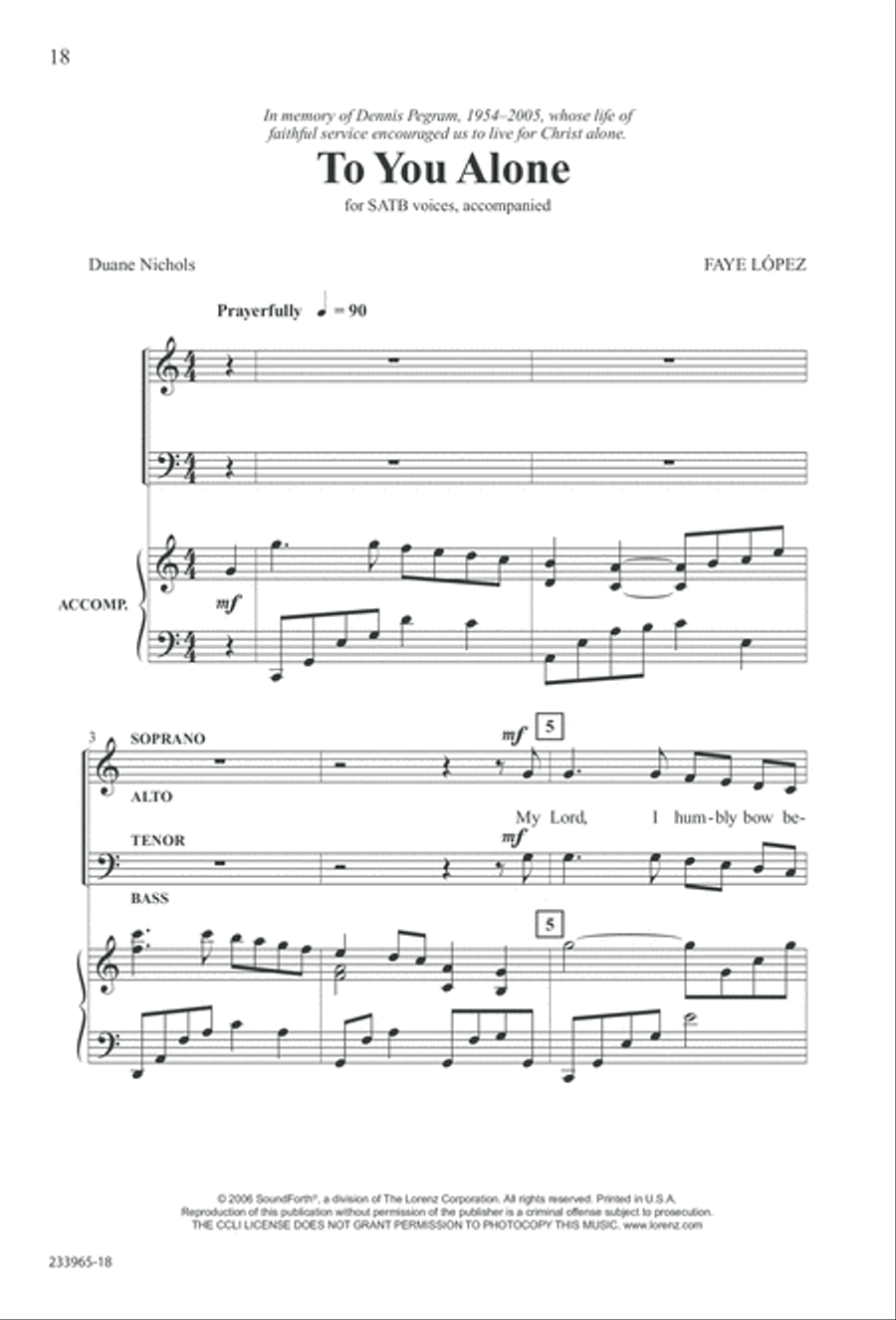 To You Alone (Digital Download) 4-Part scores gallery preview page 24