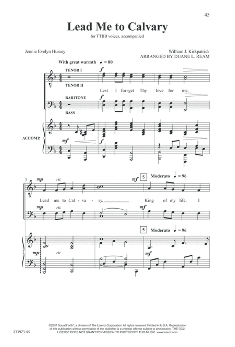 Love Lifted Me (Digital Download) TTBB scores gallery preview page 48