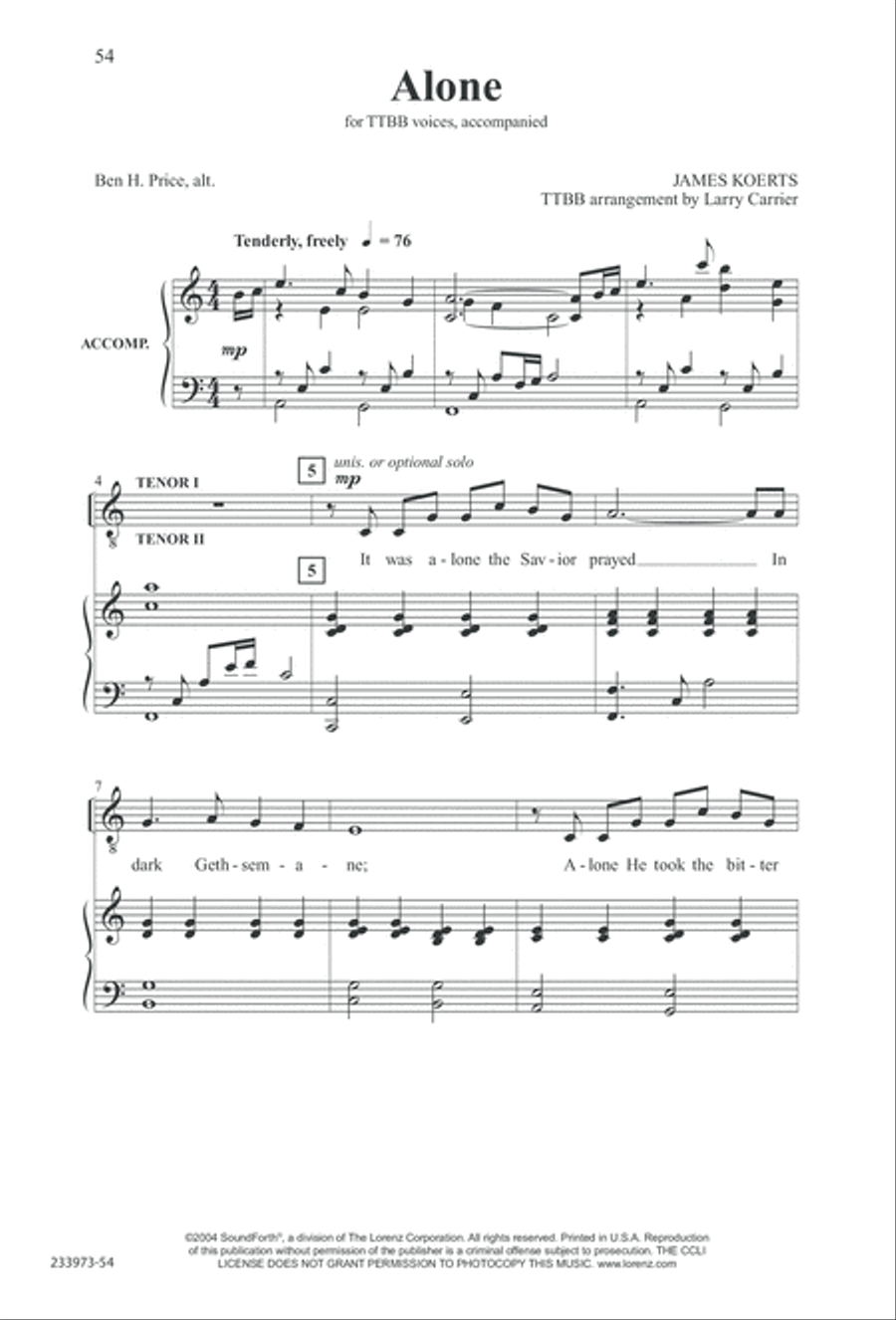 Love Lifted Me (Digital Download) TTBB scores gallery preview page 57