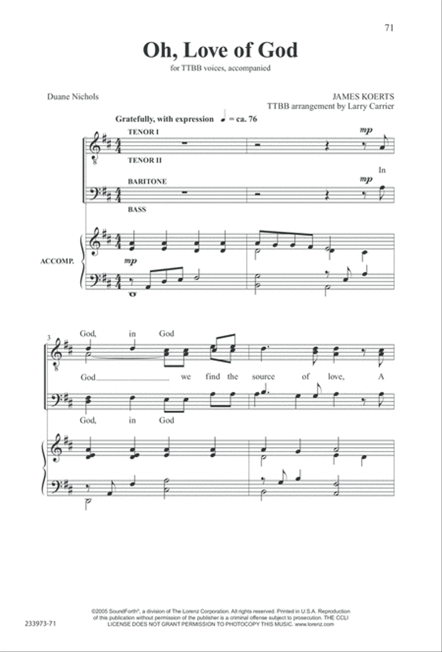 Love Lifted Me (Digital Download) TTBB scores gallery preview page 74
