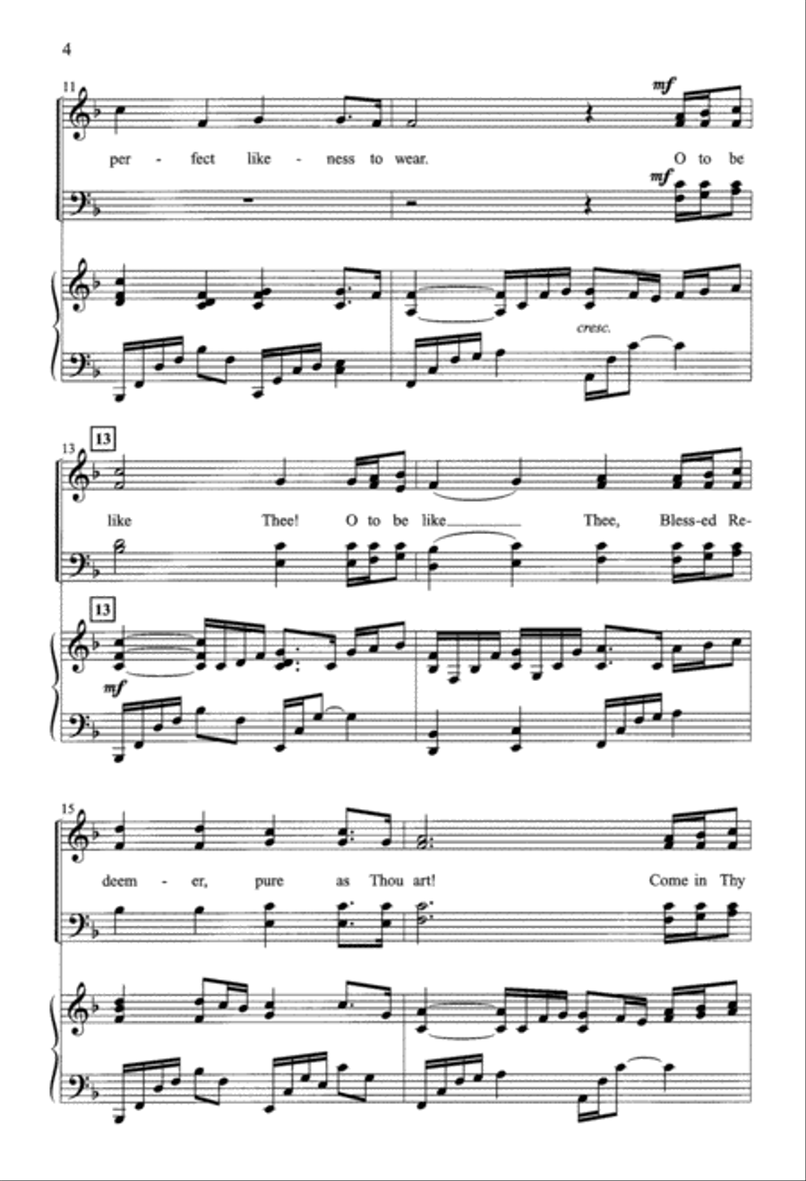 O to Be Like Thee (Digital Download) 4-Part scores gallery preview page 4