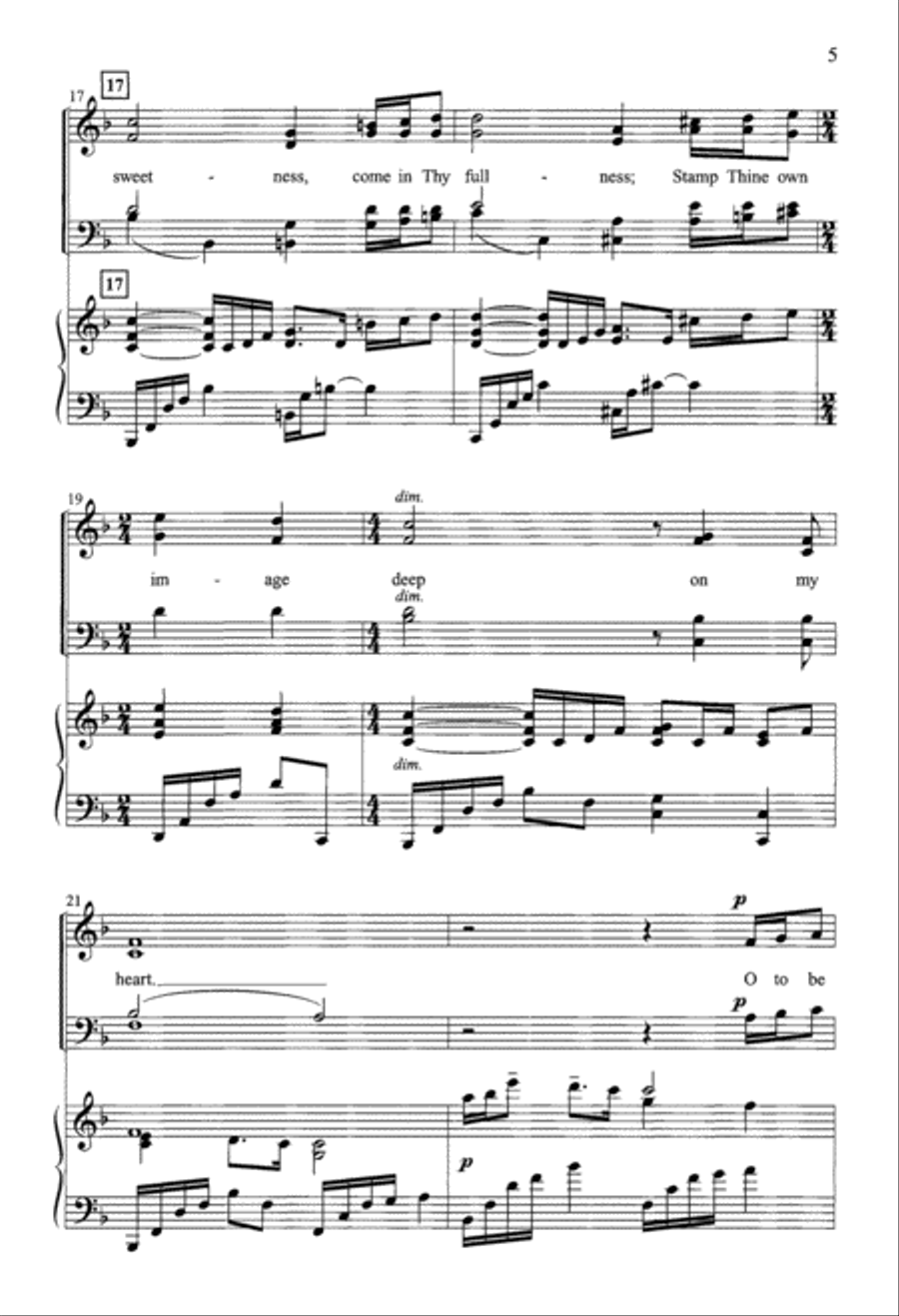 O to Be Like Thee (Digital Download) 4-Part scores gallery preview page 5