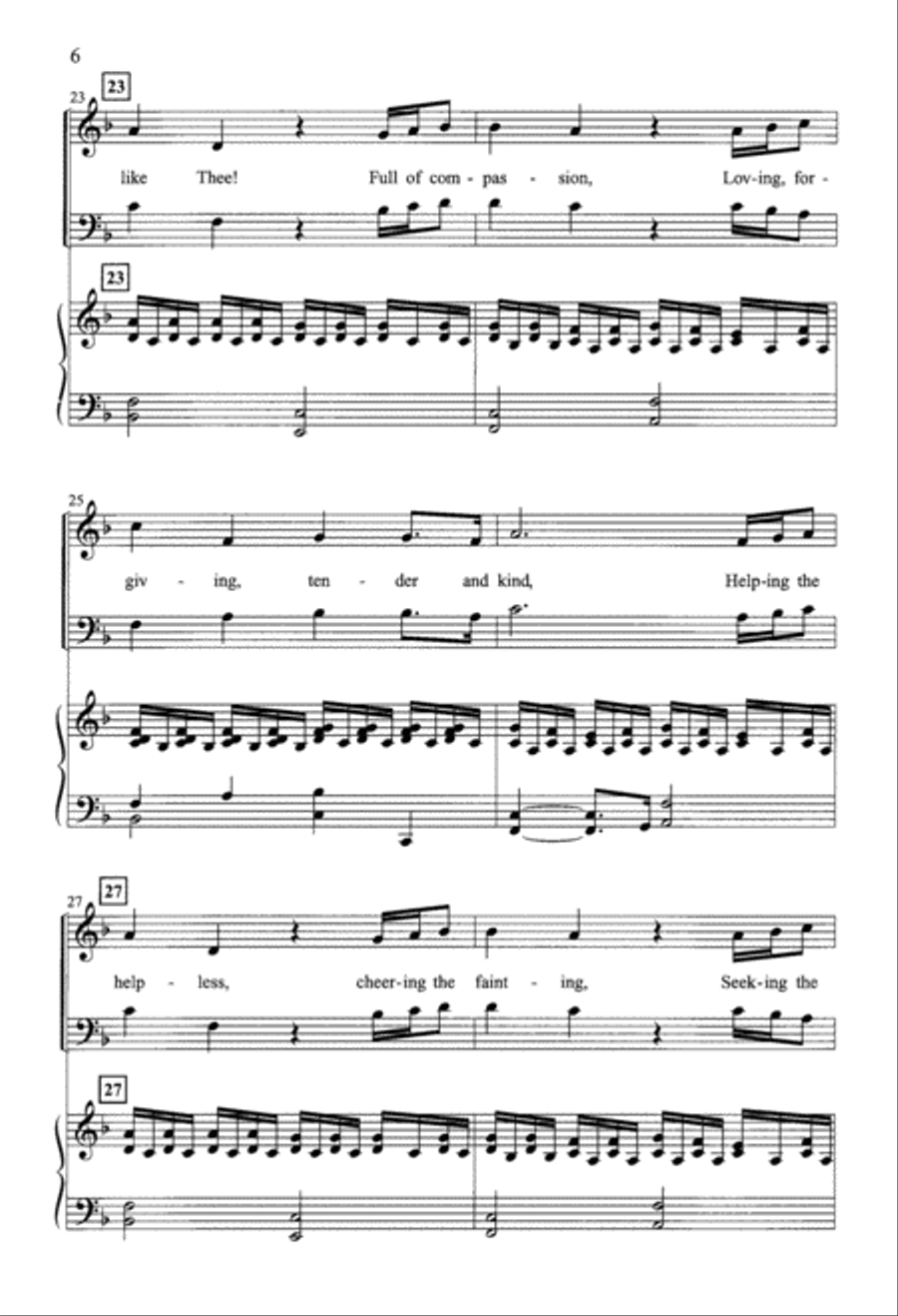 O to Be Like Thee (Digital Download) 4-Part scores gallery preview page 6