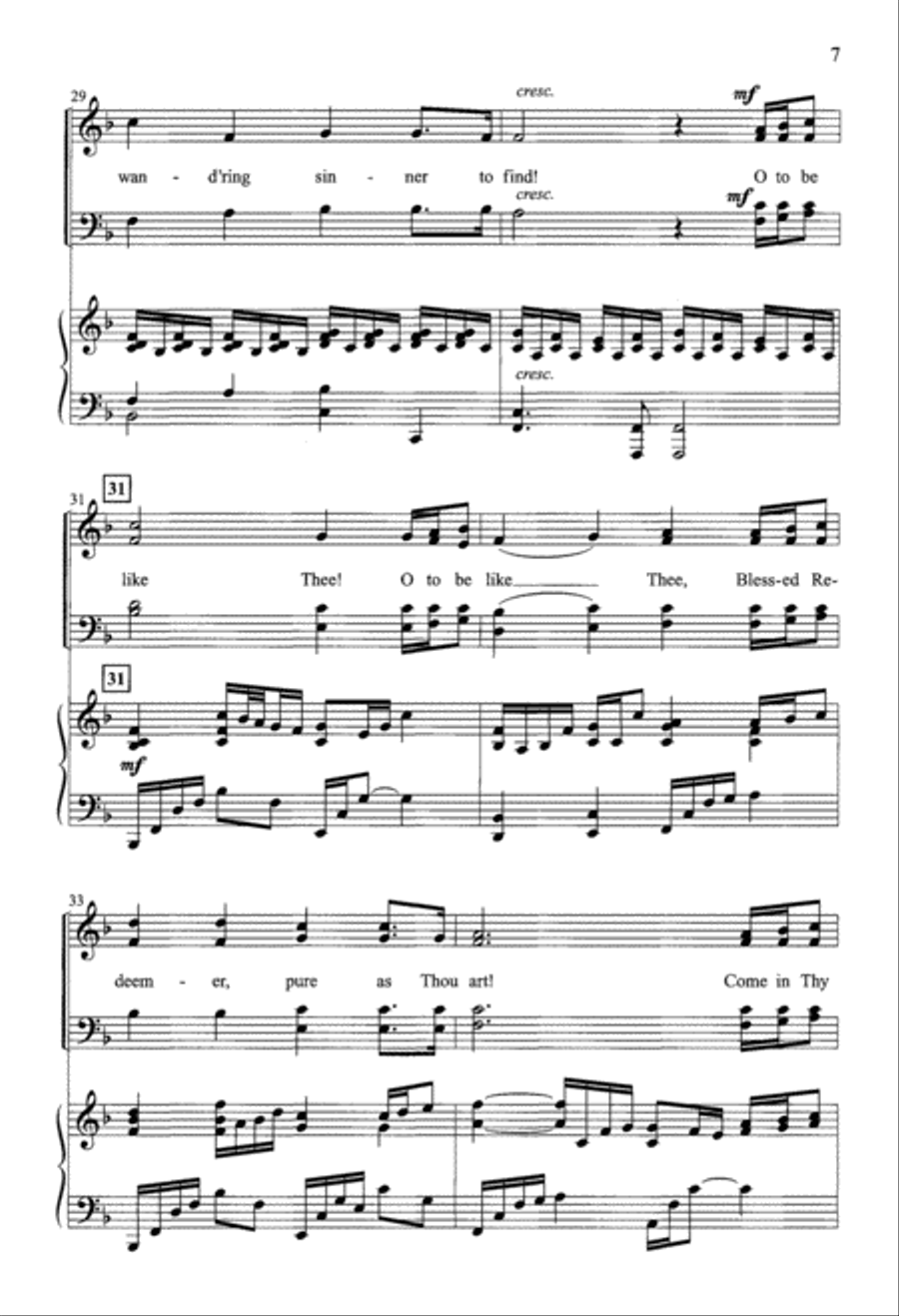 O to Be Like Thee (Digital Download) 4-Part scores gallery preview page 7