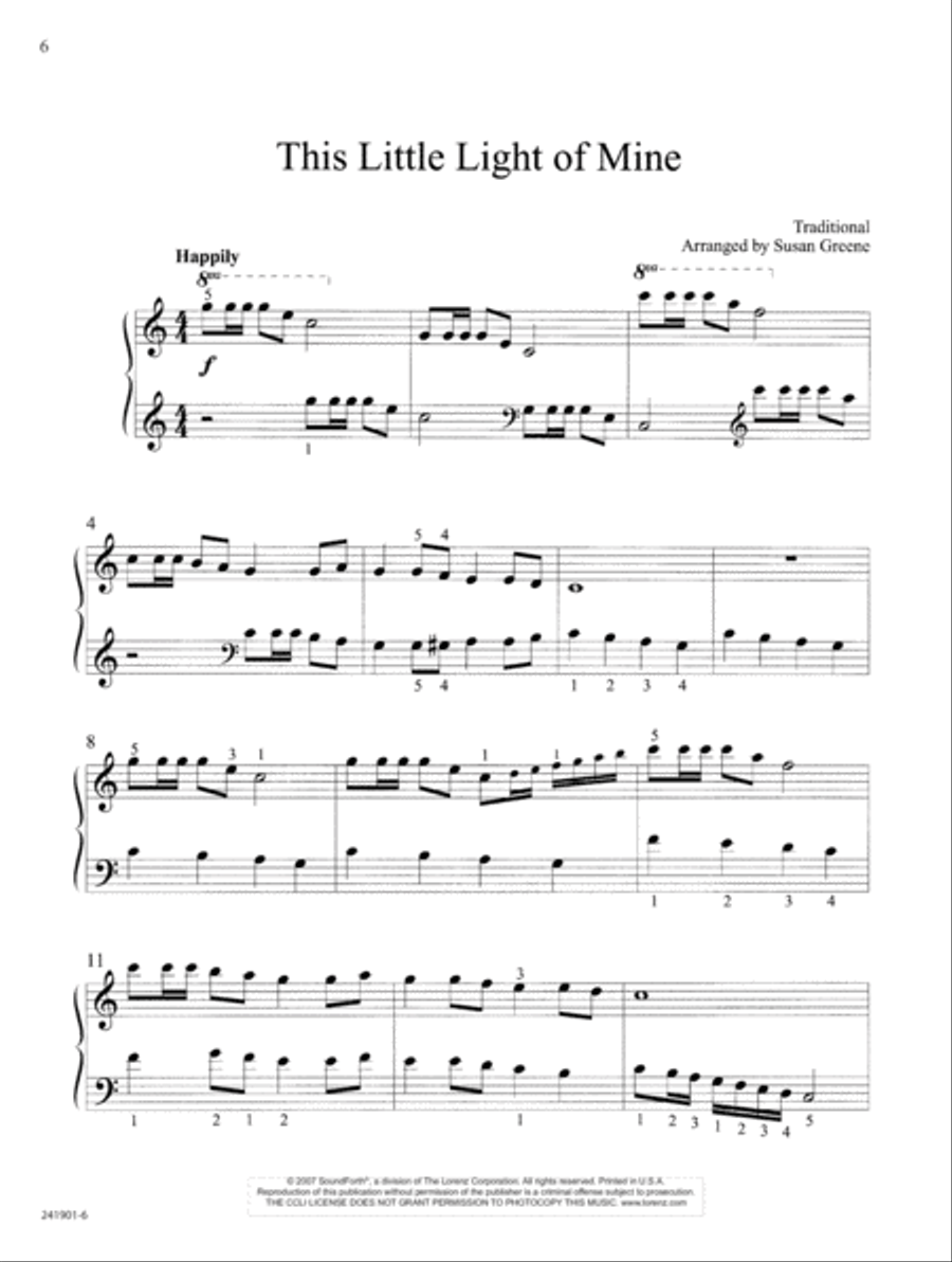 This Little Light of Mine (Digital Download) Piano Solo scores gallery preview page 6