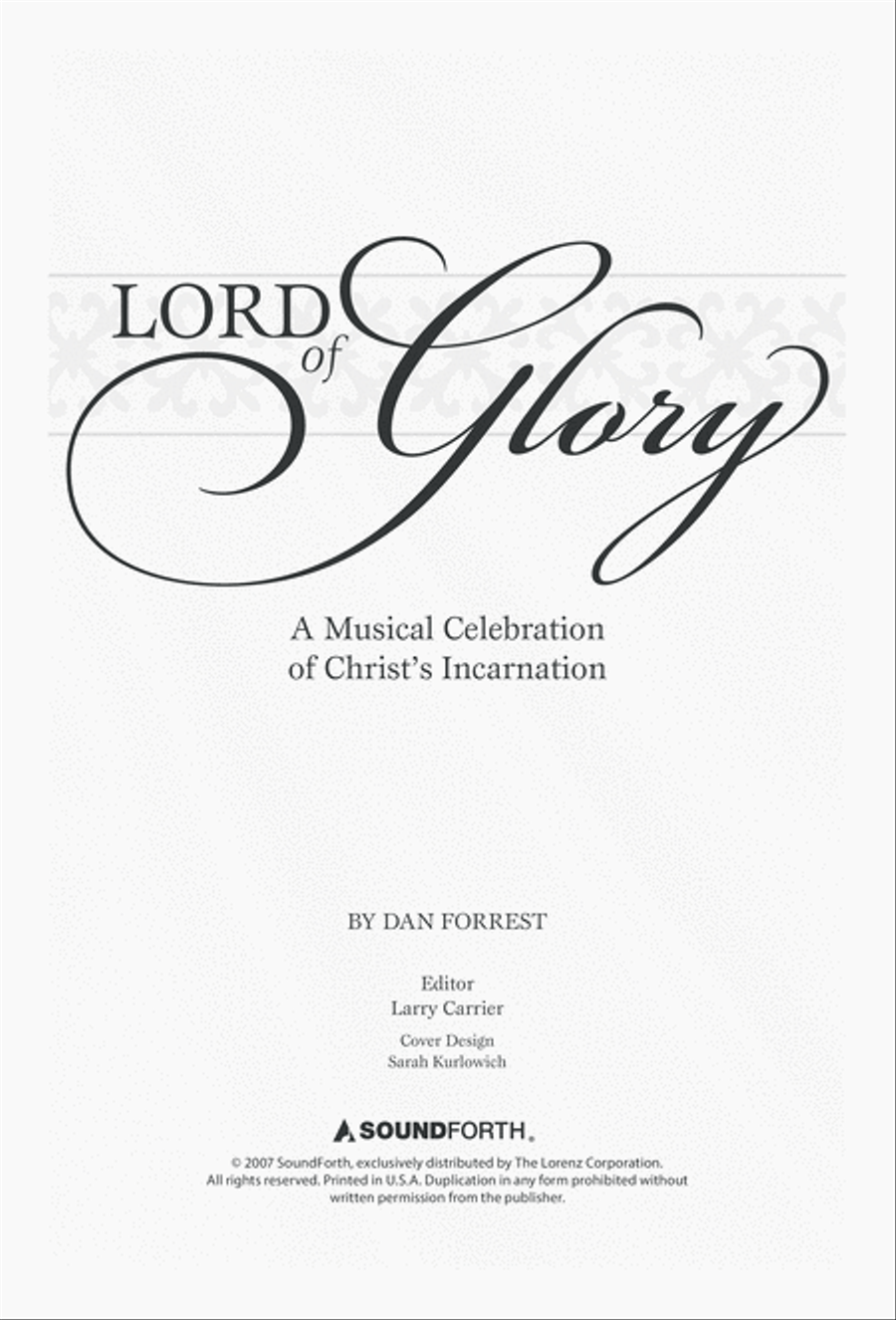 Lord of Glory (Digital Download) 4-Part scores gallery preview page 1