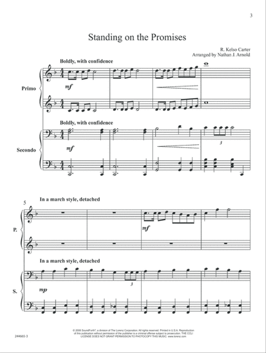 Standing on the Promises (Digital Download) Piano Duet scores gallery preview page 4