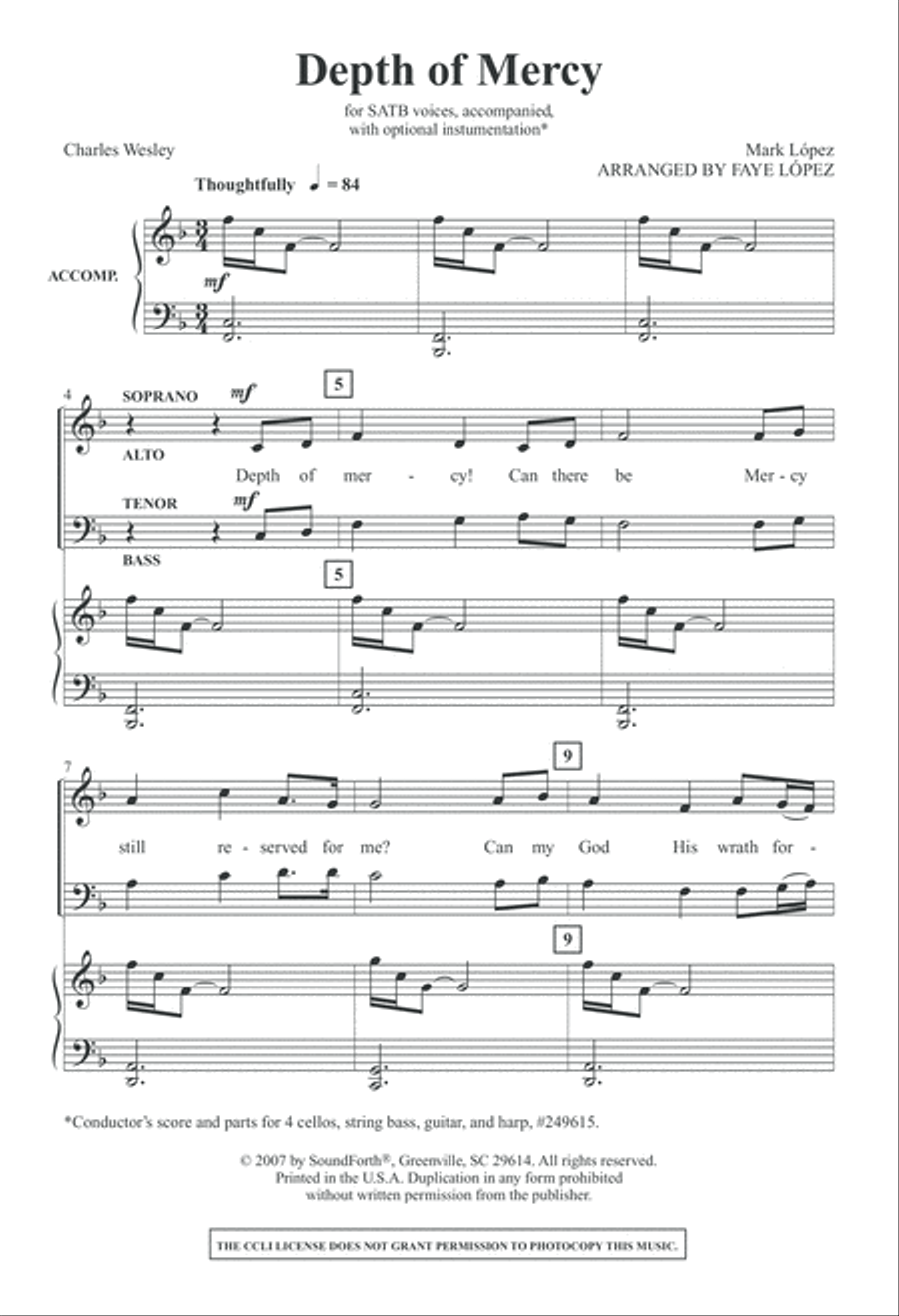 Depth of Mercy (Digital Download) 4-Part scores gallery preview page 2